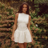 Flower A-Line Skirt Embroidered Dress